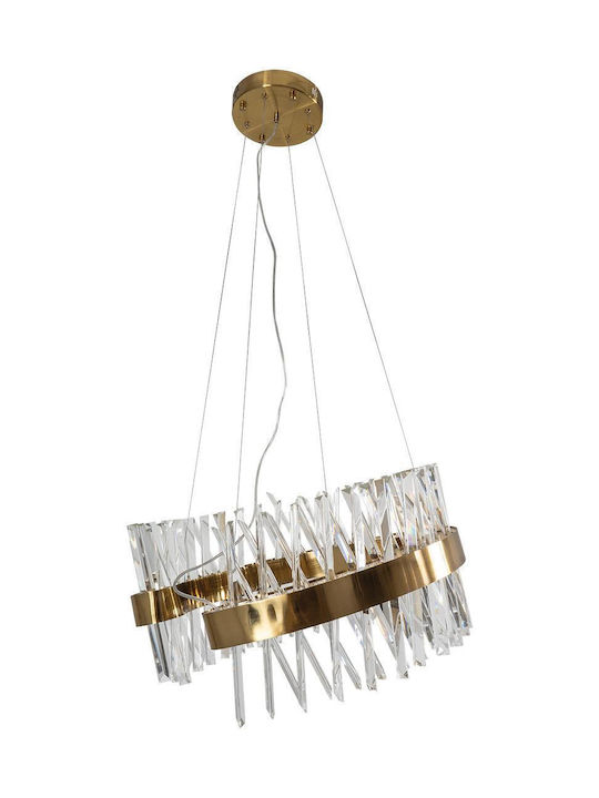 ARlight CZ 678 GD Κρεμαστό Φωτιστικό LED με Θερμό Λευκό Φως με Κρύσταλλα Χρυσό 60x30εκ - Image 2