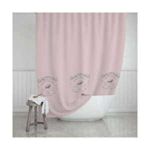 Estia Maison Deluxe 02-11772 Κουρτίνα Μπάνιου Υφασμάτινη 180x200 cm Ροζ