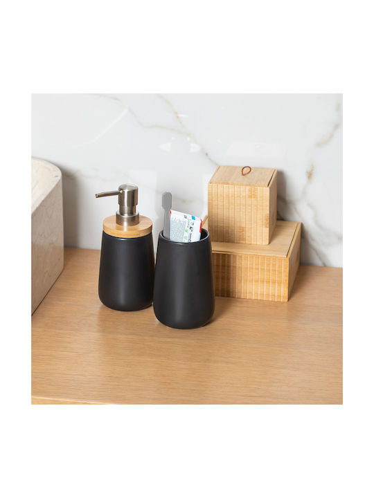 Estia Bamboo Επιτραπέζιο Dispenser από Πορσελάνη Μαύρο 360ml - Image 2