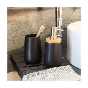 Estia Bamboo Επιτραπέζιο Dispenser από Πορσελάνη Μαύρο 360ml