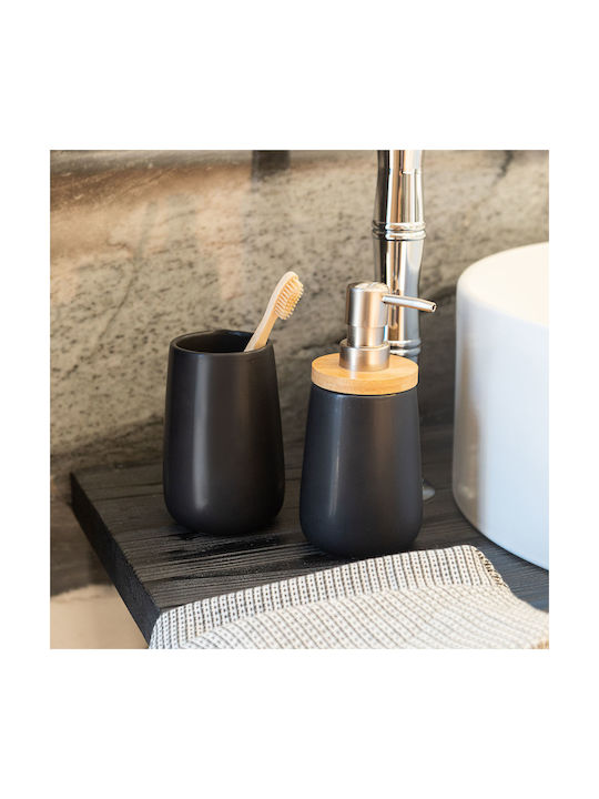 Estia Bamboo Επιτραπέζιο Dispenser από Πορσελάνη Μαύρο 360ml