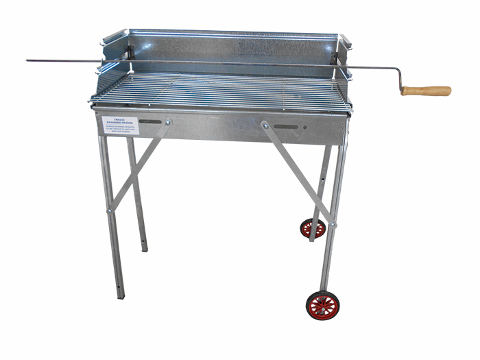 Κλαπάκης Νο2 Γαλβανιζέ Ψησταριά Κάρβουνου με Ρόδες 70x32εκ.