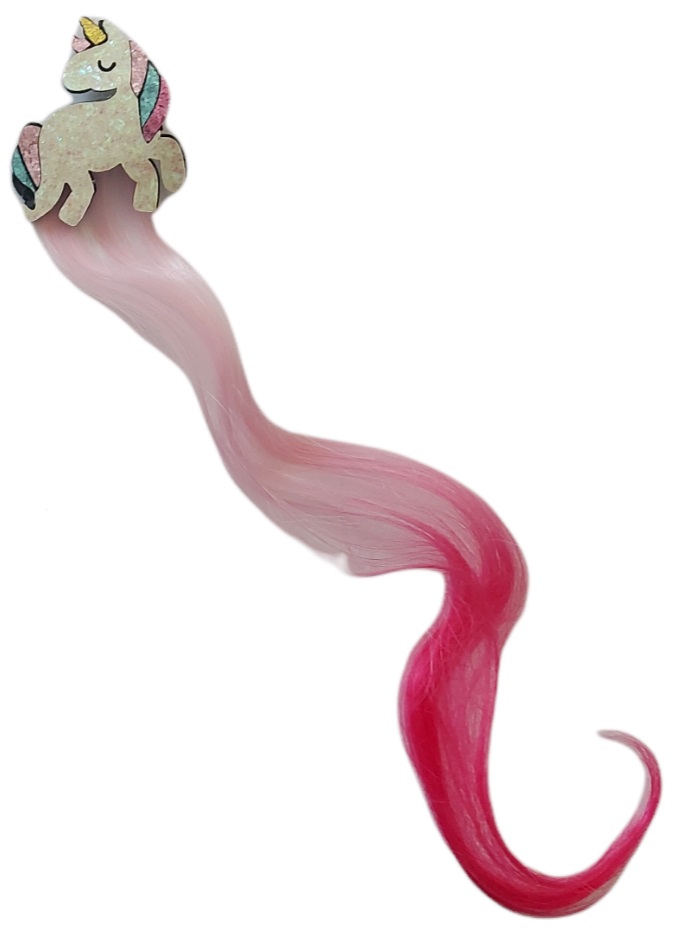 Ro-Ro Accessories Παιδικό κλιπ μαλλιών extension unicorn Ροζ