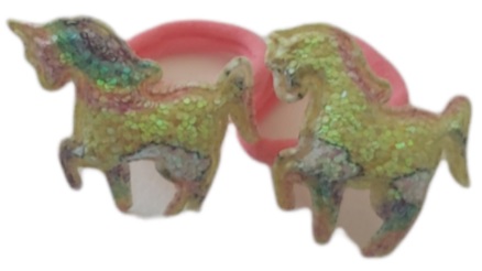 Ro-Ro Accessories Παιδικό λάστιχο μαλλιών μονοκερος, σετ 2 τεμ Χρυσό