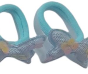 Ro-Ro Accessories Παιδικό λάστιχο μαλλιών πεταλούδα, σετ 2 τεμ Γαλάζιο