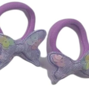 Ro-Ro Accessories Παιδικό λάστιχο μαλλιών πεταλούδα, σετ 2 τεμ Μωβ