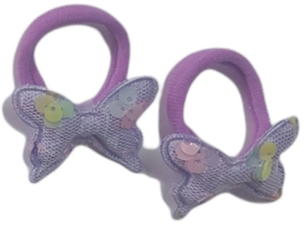 Ro-Ro Accessories Παιδικό λάστιχο μαλλιών πεταλούδα, σετ 2 τεμ Μωβ