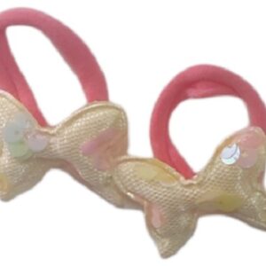 Ro-Ro Accessories Παιδικό λάστιχο μαλλιών πεταλούδα, σετ 2 τεμ Κίτρινο