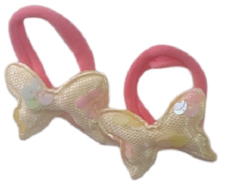 Ro-Ro Accessories Παιδικό λάστιχο μαλλιών πεταλούδα, σετ 2 τεμ Κίτρινο