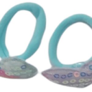 Ro-Ro Accessories Παιδικό λάστιχο μαλλιών καρδιά , σετ 2 τεμ Γαλάζιο