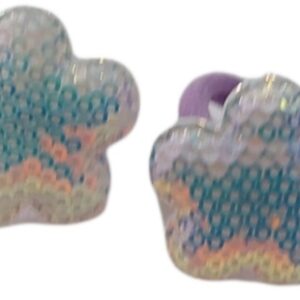 Ro-Ro Accessories Παιδικό λάστιχο μαλλιών λουλούδι πούλιες, σετ 2 τεμ Μωβ