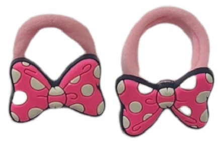 Ro-Ro Accessories Παιδικό λάστιχο μαλλιών φιογκάκια, σετ 2 τεμ Ροζ
