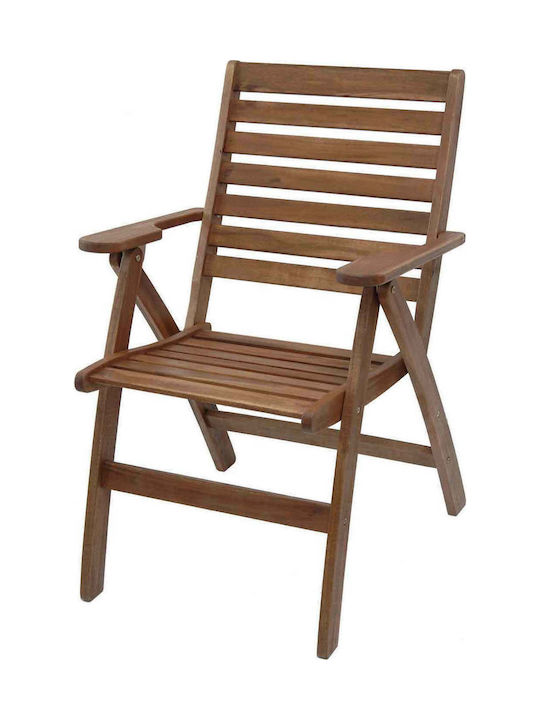 Καρέκλα Εξωτερικού Χώρου Ξύλινη Καφέ 46x45x93εκ.