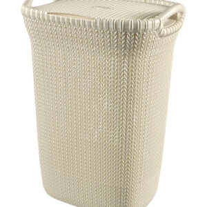 Curver Knit Καλάθι Απλύτων Πλαστικό με Καπάκι 45x34x61cm Μπεζ