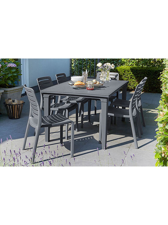 Τραπέζι Εξωτερικού Χώρου από Πολυπροπυλένιο Futura Ανθρακί 165x94x74εκ. - Image 2