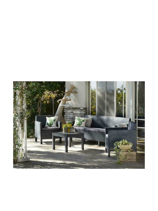 Lounge σετ "Orlando" 4 τμχ, γραφίτης Xρώμα Ανθρακί - Image 2