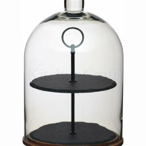 Kitchen Craft Πέτρινη Εταζέρα 2 Ορόφων Μαύρη Ø22xY31cm