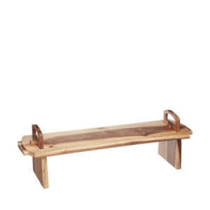 Kitchen Craft Ορθογώνιος Δίσκος Σερβιρίσματος από Ξύλο με Λαβή σε Μπεζ Χρώμα 52x15x17cm