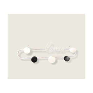 Lalos Κρεμάστρα Τοίχου Love Μεταλλική 4 Θέσεων Λευκό 3925 36x18x27cm