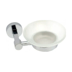 Import Hellas 4185 Σαπουνοθήκη Επιτοίχια Γυάλινη Ασημί