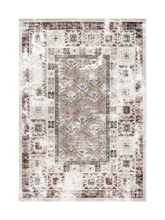 4589 Σετ Μοντέρνα Χαλιά Κρεβατοκάμαρας Brown Cream 3τμχ