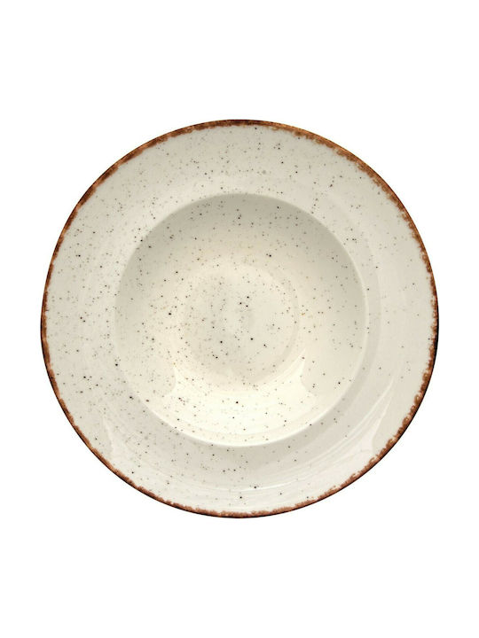 Gural Porselen Side Πιάτο Βαθύ από Πορσελάνη Μπεζ με Διάμετρο 26cm (ΡΦ02-Β)