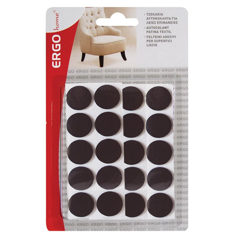 ERGO Αυτοκόλλητα τσοχάκια επίπλων στρογγυλά Φ13mm (25 τεμ.)