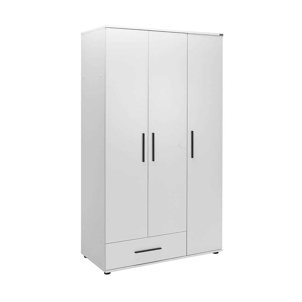 GRD- 631 Τρίφυλλη Ντουλάπα με 1 Συρτάρι Λευκή 103x52x187cm