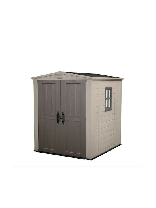 Πλαστική Αποθήκη Κήπου Factor 6X6 Καφέ / Taupe με Διπλή Πόρτα & Αεραγωγό Μ1.78xΠ1.95xΥ2.08m