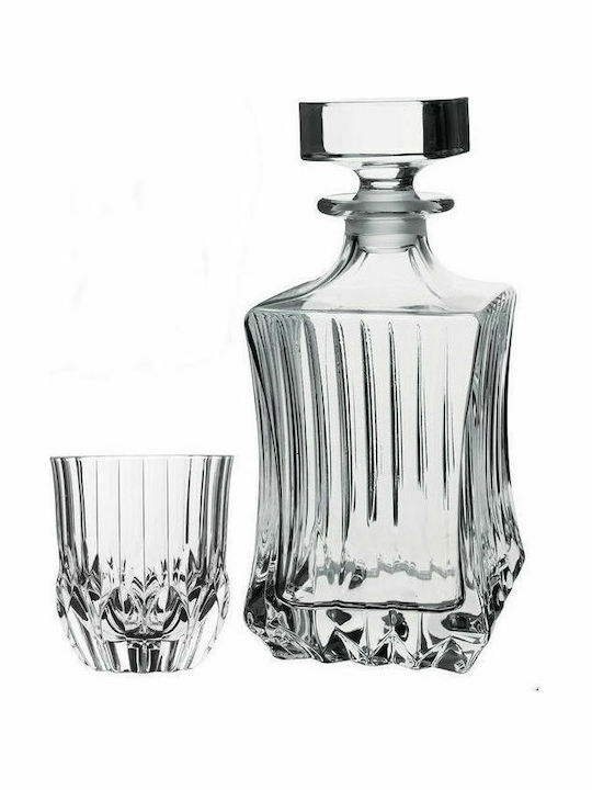 Σετ ποτήρια ουίσκι κρυστάλλινα με καράφα 7τεμ. Adagio RCR - RCR CRYSTAL
