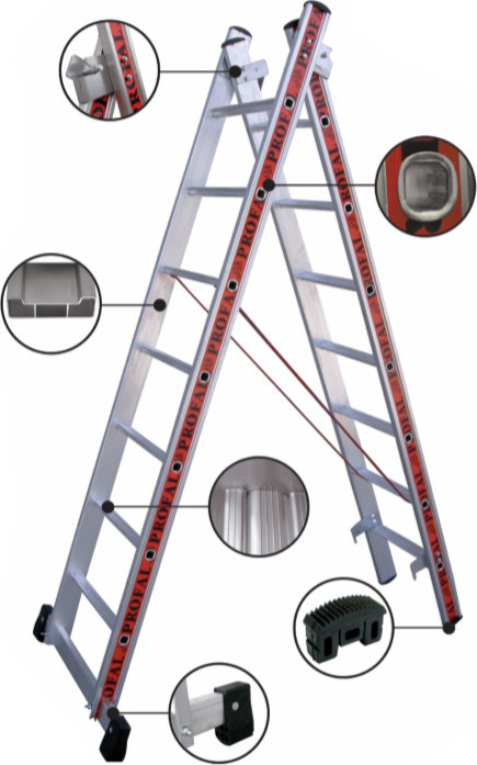 Profal Διπλή Σκάλα Αλουμινίου 2x7 - Image 3