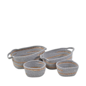 Σετ Διακοσμητικά Καλάθια Υφασμάτινα Γκρι 813261 4τμχ Ankor