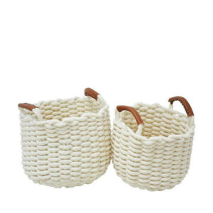 Σετ Διακοσμητικά Καλάθια Υφασμάτινα Εκρού 813377 2τμχ Ankor