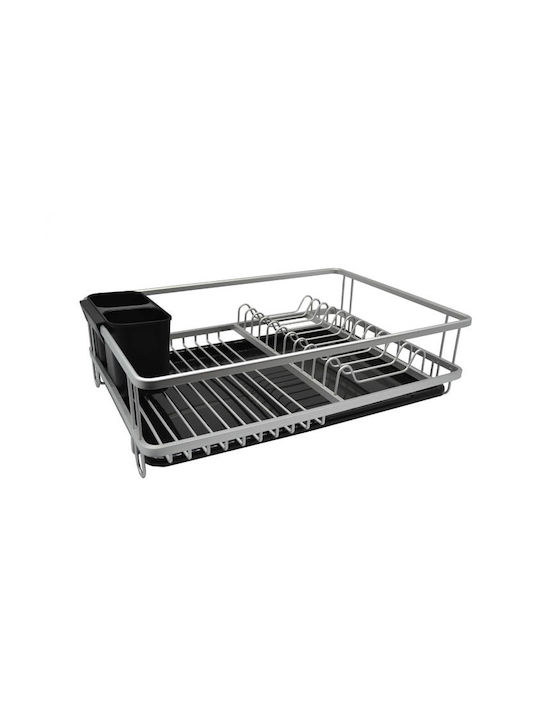 Ankor Πιατοθήκη για το Νεροχύτη Μεταλλική σε Μαύρο Χρώμα 42.5x30.3x14.4cm 814138