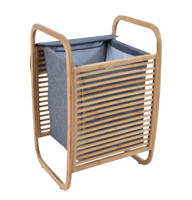 Ankor ΚΑΛΑΘΙ ΑΠΛΥΤΩΝ ΜΠΑΜΠΟΥ ΜΕ ΓΚΡΙ ΥΦΑΣΜΑ 40x30x61 - Image 3