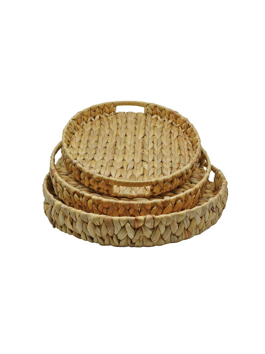 Ankor Διακοσμητικός Δίσκος Ψάθινος Στρογγυλός 819843 3τμχ