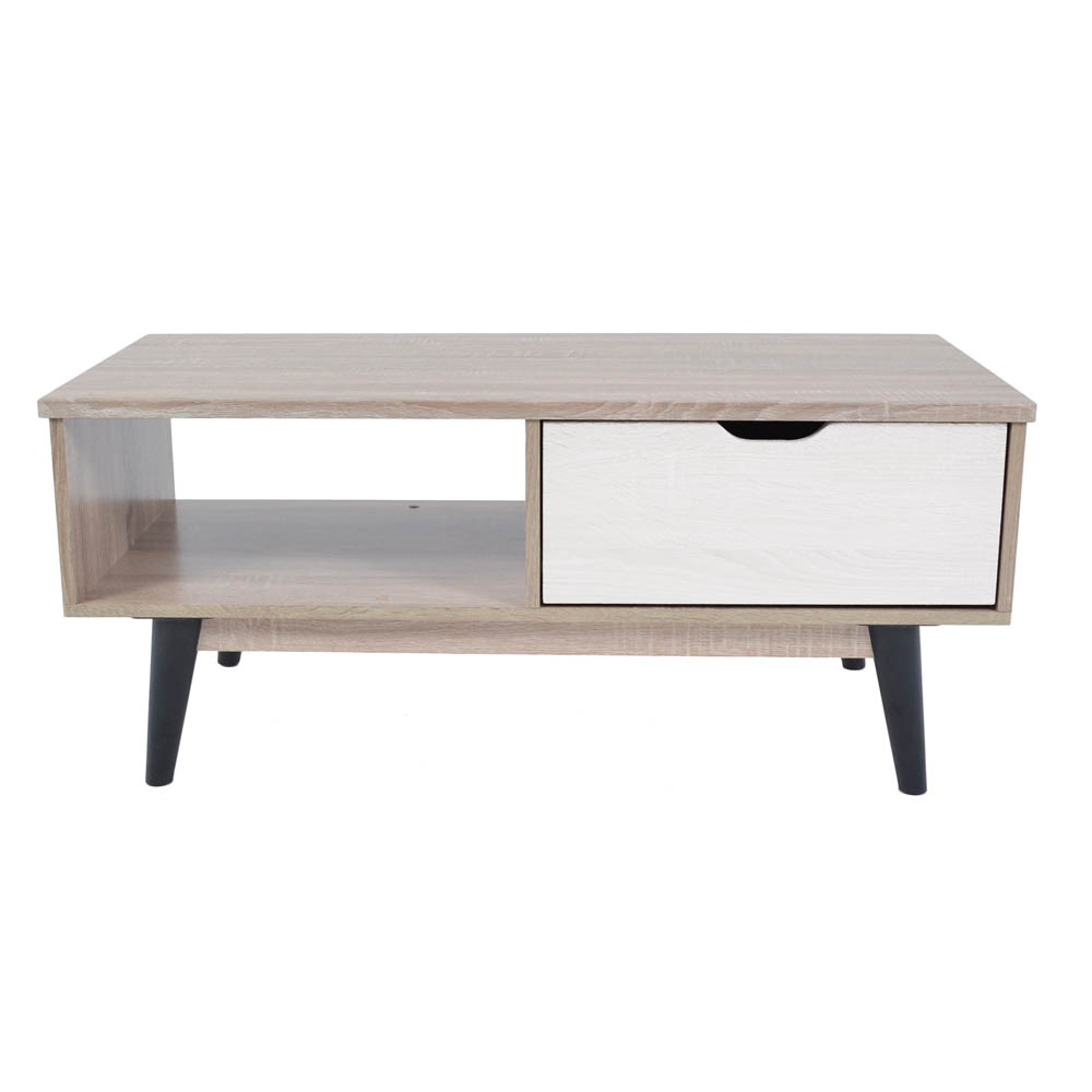 ΕΠΙΠΛΟ ΞΥΛΙΝΟ ΜΕ ΣΥΡΤΑΡΙ ΣΕ ΑΣΠΡΟ ΚΑΙ ΦΥΣΙΚΟ ΧΡΩΜΑ 100x48x43 εκ. ANKOR - Image 2