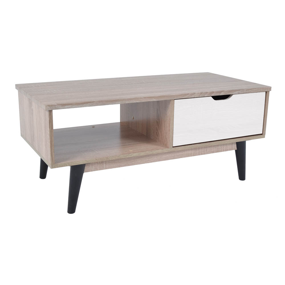 ΕΠΙΠΛΟ ΞΥΛΙΝΟ ΜΕ ΣΥΡΤΑΡΙ ΣΕ ΑΣΠΡΟ ΚΑΙ ΦΥΣΙΚΟ ΧΡΩΜΑ 100x48x43 εκ. ANKOR - Image 3