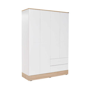 Τετράφυλλη Ντουλάπα Ρούχων Prue Λευκό 137x52x198cm TPGR-842