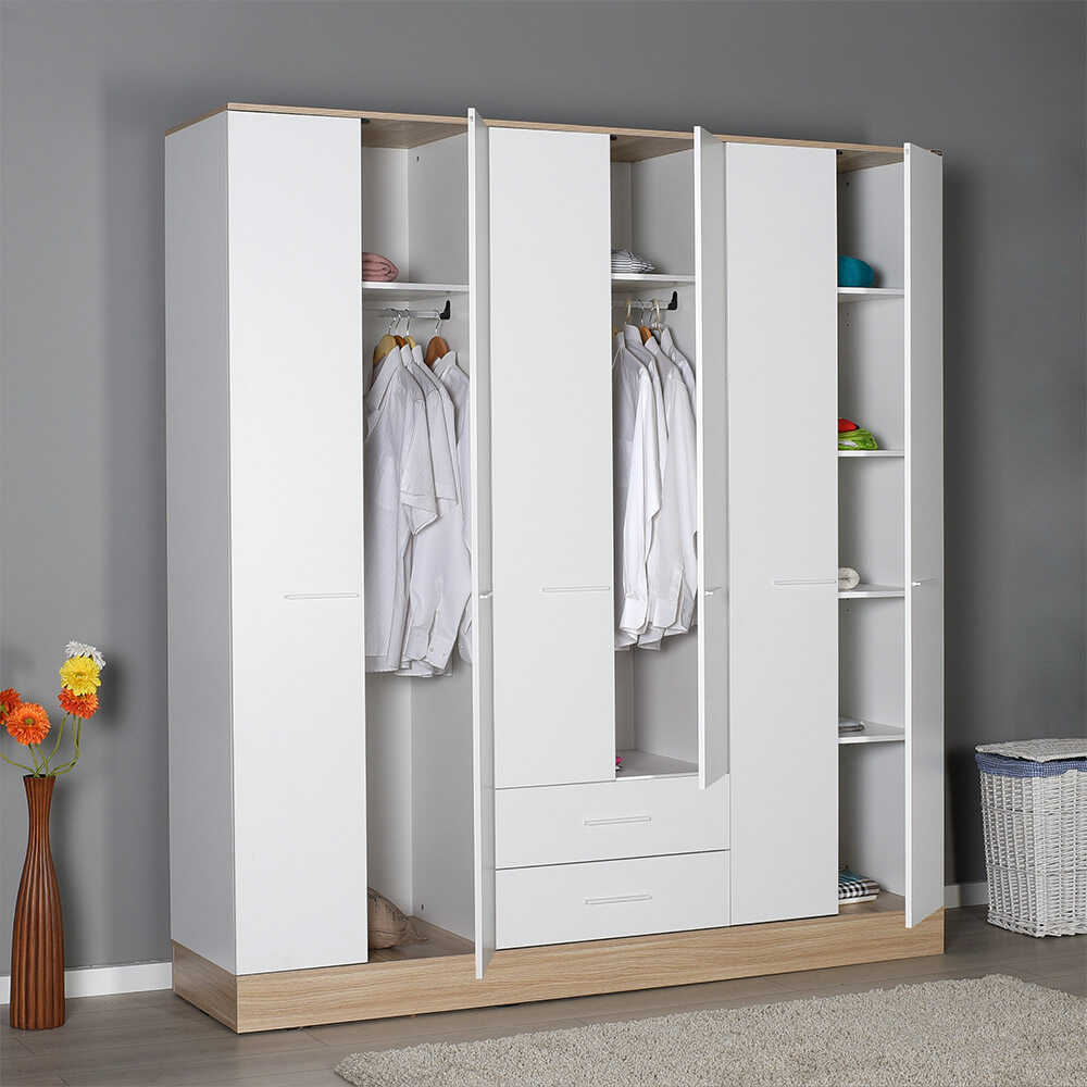 Εξάφυλλη Ντουλάπα Ρούχων 206x52x224cm GRD-862