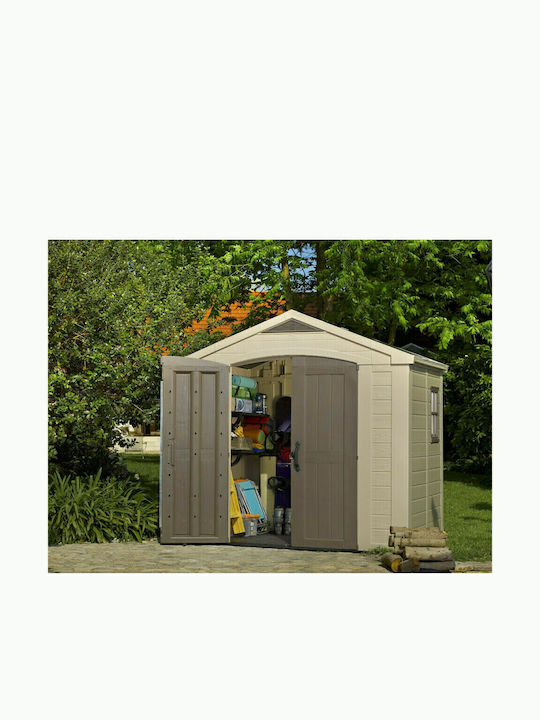 Πλαστική Αποθήκη Κήπου Factor Καφέ / Taupe με Διπλή Πόρτα & Αεραγωγό Μ2.56xΠ3.31xΥ2.43m 17197956 - Image 3