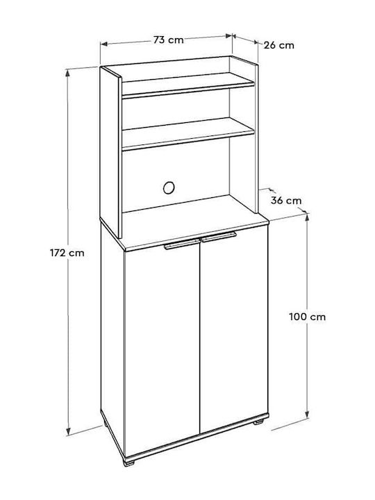 CHIOS IDEA Ντουλάπι Μπάνιου 73x36x172cm ADR-407 ΛΕΥΚΟ - Image 3