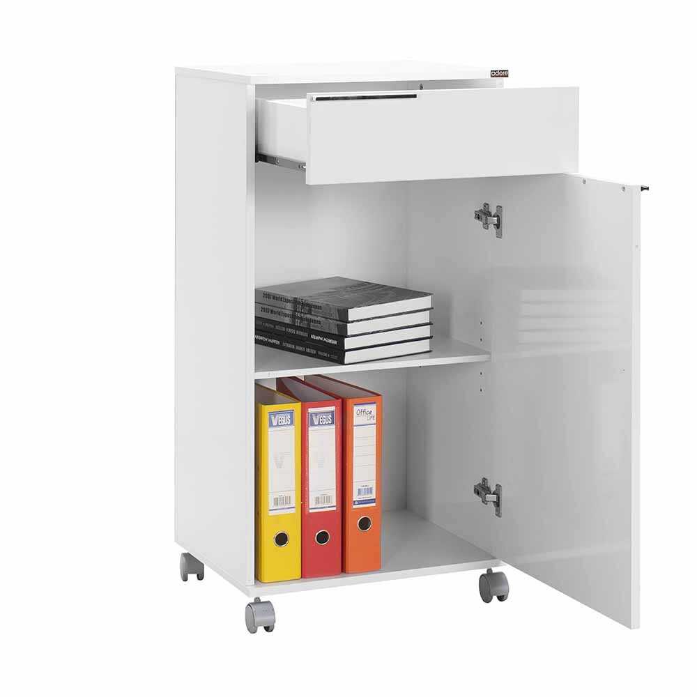 Ντουλάπι με Διαμαντένια Πόρτα και Συρτάρια-Γυαλιστερή Λάκα Λευκή ADR-411-PP 50x100x40 cm (ΠxΥxΒ) - Image 2