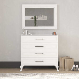 Καθρέφτης συρταριέρας Country - Ματ Λάκα Λευκό 90x65x4 εκ. (ΠxΥxΒ) AYN-1090-DD