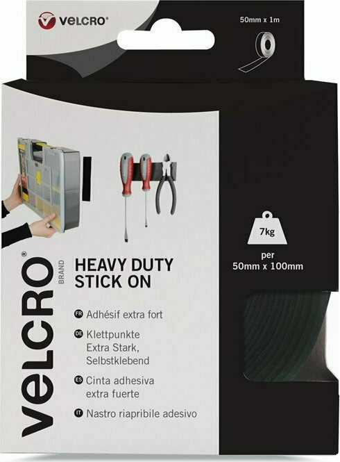 Velcro Ταινία Χριτς Χρατς Heavy Duty Stick Οn Black 50mm x 1m - Image 2