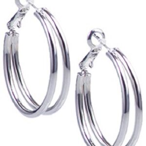 Ro-Ro Accessories Σκουλαρίκι Κρίκος 30mm Ασημένιο