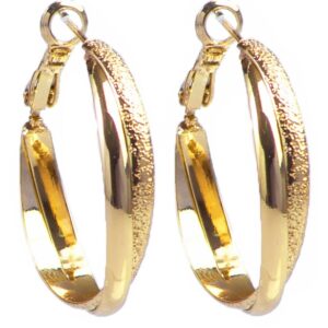 Ro-Ro Accessories Σκουλαρίκια Κρίκος 30mm Χρυσά