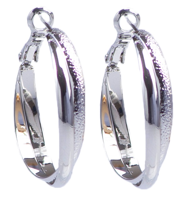 Ro-Ro Accessories Σκουλαρίκια Κρίκος 30mm Ασημένια