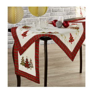 Whitegg FQCM190657 Χριστουγεννιάτικο Τραπεζομάντηλο Ράνερ Υφασμάτινο Μπεζ Μ180xΠ40εκ.