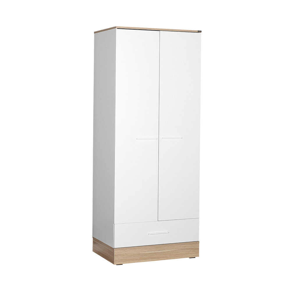 Δίφυλλη Ντουλάπα Ρούχων Prue Λευκό Sonoma 80x52x198cm GRD-821